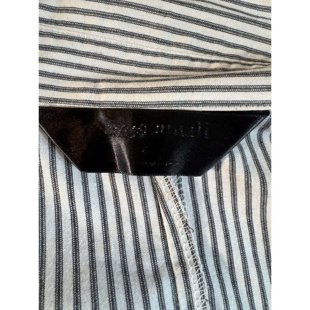 norma kamali Drop Waist Black Ticking Dress Large Cotton Spring Work Must Have - Picture 8 of 10